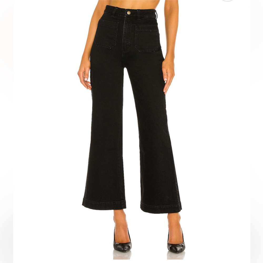 Rolla’s Sailor Jeans in Comfort Jet Black High Rise Wide Leg